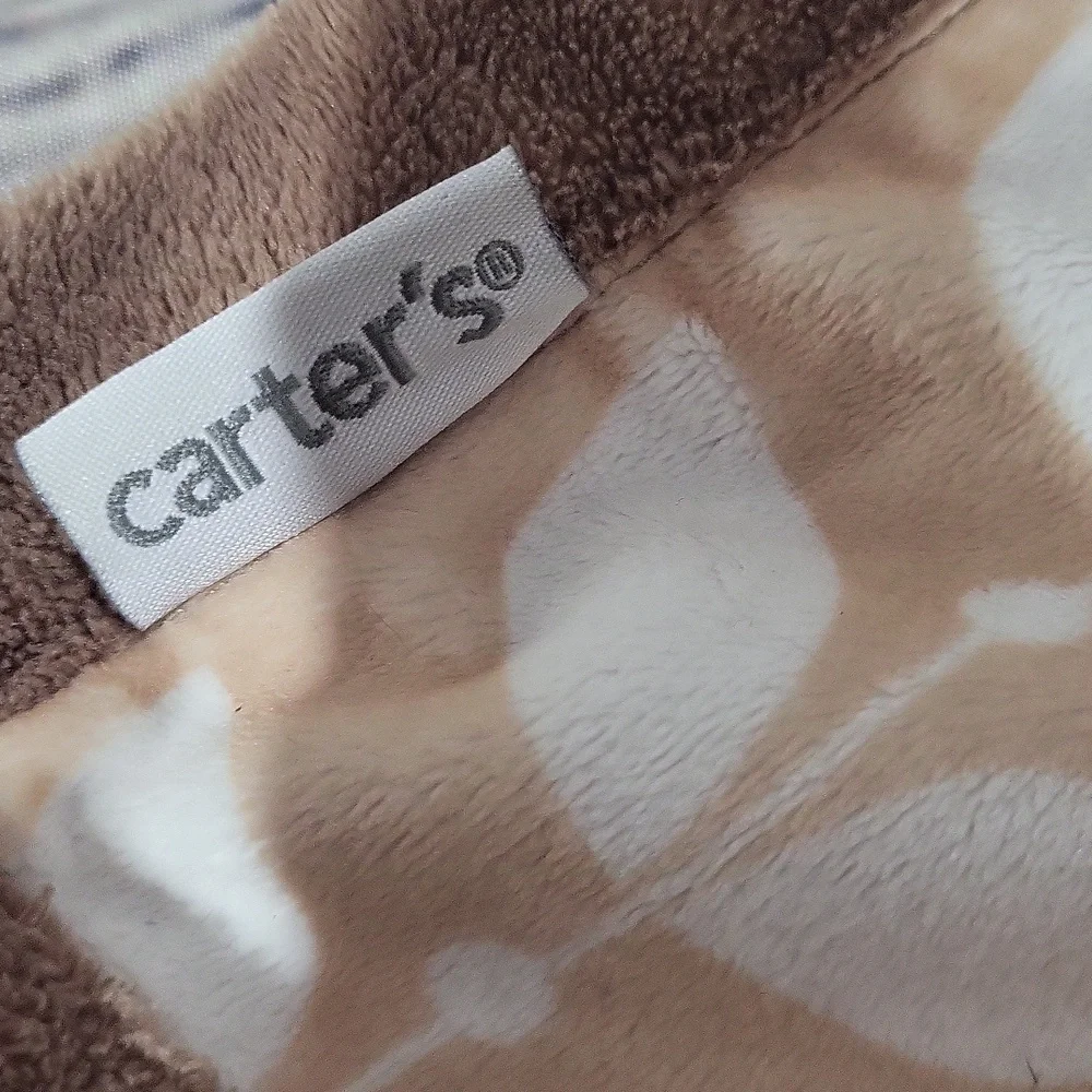 Carter's Tan and Brown Stuffed Animal Blanket